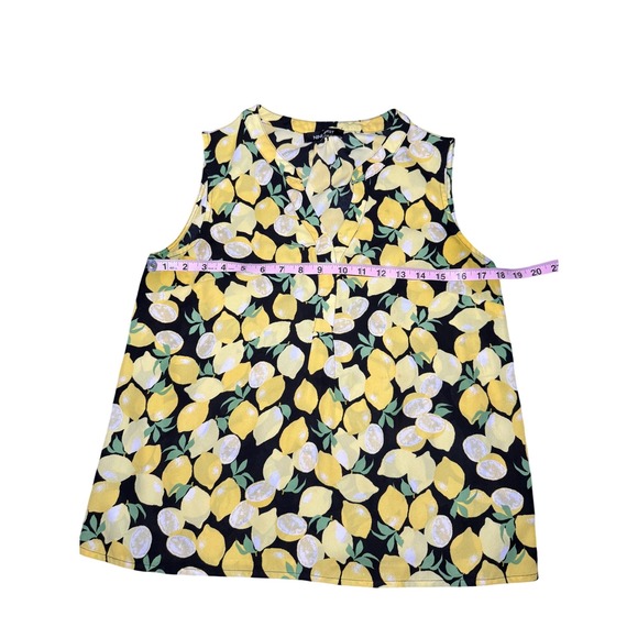 Nine West Womens Sleeveless Lemon Print Blouse - Picture 4 of 6